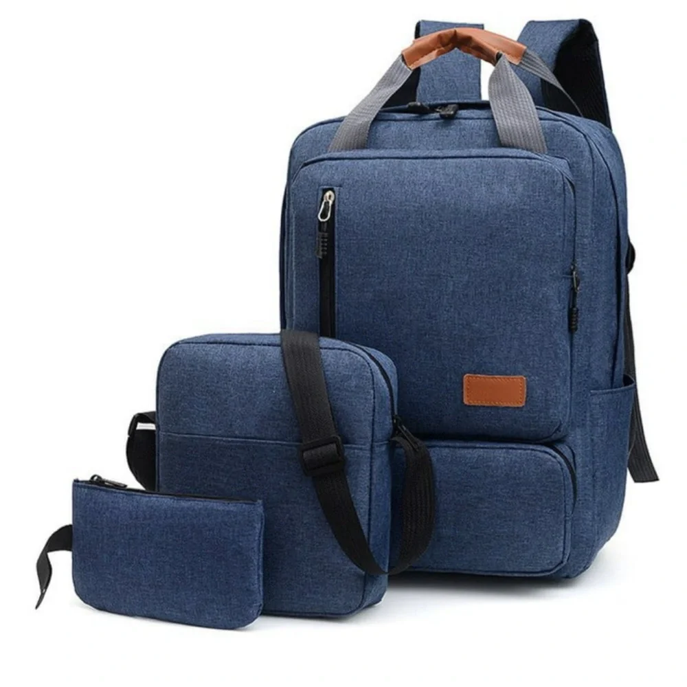 🎒3 PC QUALITY 📚Denim Blue BOOK SACK SET, Brand New NWT, Padded for Comfor